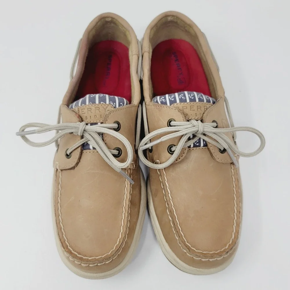 Sperry Top‎ Sider Womens Boat Shoes Size 7.5 Anchor Print Casual Shoes 9778994